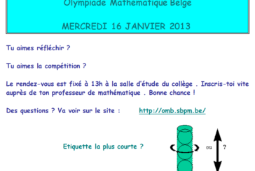 Olympiade Mathématique Belge, inscris-toi vite !