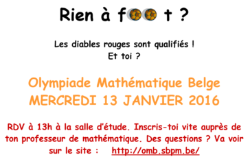 Olympiade Mathématique Belge, inscris-toi vite !