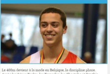 Sohaib, champion de Belgique du 400m indoor catégorie scolaires